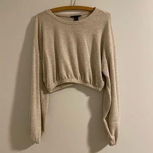 Soft Cream Sweater Crop Top